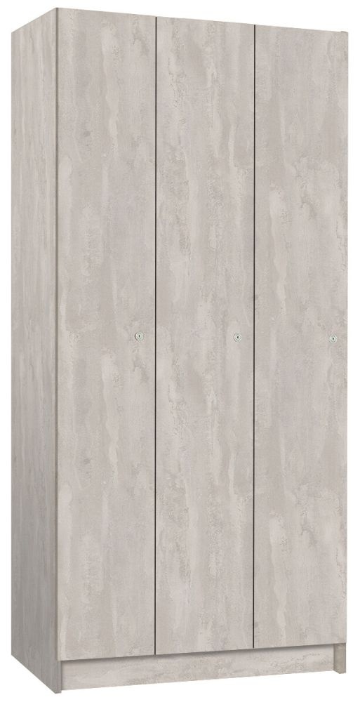Šatníková skriňa lamino 3-dverová T1970, dekor betón