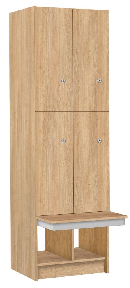 TRITON šatníková skriňa lamino so 4 boxmi a lavicou T1970, dekor dub Nagano