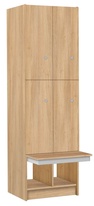 TRITON šatníková skriňa lamino so 4 boxmi a lavicou T1970, dekor dub Nagano
