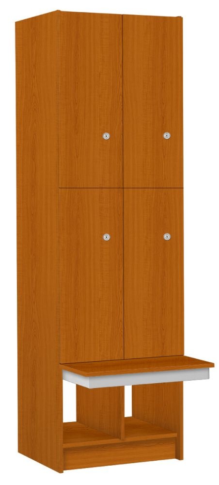 TRITON šatníková skriňa lamino so 4 boxmi a lavicou T1970, dekor čerešňa