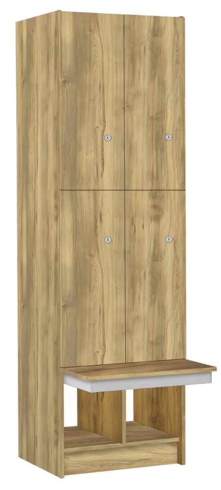 TRITON šatníková skriňa lamino so 4 boxmi a lavicou T1970, dekor dub Baroque Gold