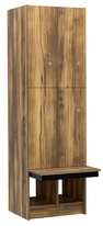 TRITON šatníková skriňa lamino so 4 boxmi a lavicou T1970, dekor dub Baroque Amber