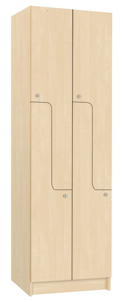 Šatníková skriňa lamino so 4 boxmi a dverami v tvare Z T1970, dekor breza