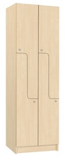 Šatníková skriňa lamino so 4 boxmi a dverami v tvare Z T1970, dekor breza