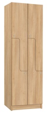 Šatníková skriňa lamino so 4 boxmi a dverami v tvare Z T1970, dekor dub Nagano