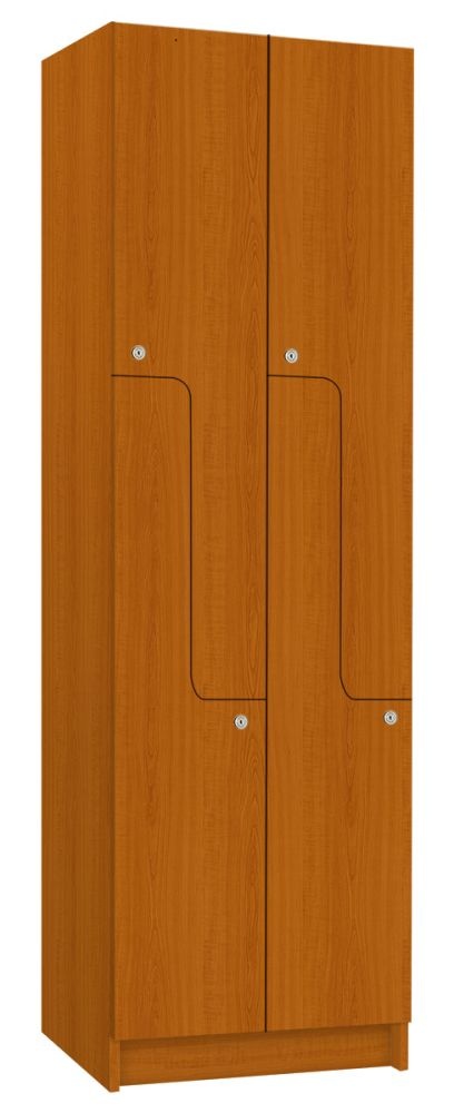 Šatníková skriňa lamino so 4 boxmi a dverami v tvare Z T1970, dekor čerešňa
