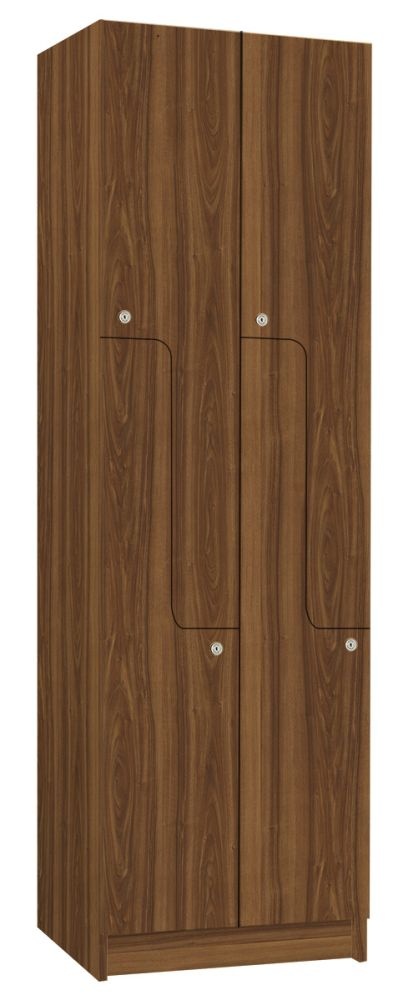 TRITON šatníková skriňa lamino so 4 boxmi a dverami v tvare Z T1970, dekor orech