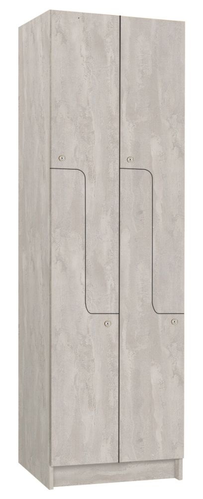 Šatníková skriňa lamino so 4 boxmi a dverami v tvare Z T1970, dekor betón