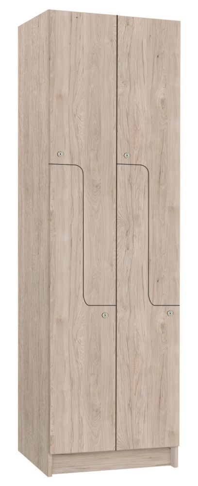 Šatníková skriňa lamino so 4 boxmi a dverami v tvare Z T1970, dekor orech Light Rockrord