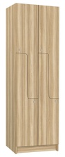 Šatníková skriňa lamino so 4 boxmi a dverami v tvare Z T1970, dekor jaseň Blonde Surfside