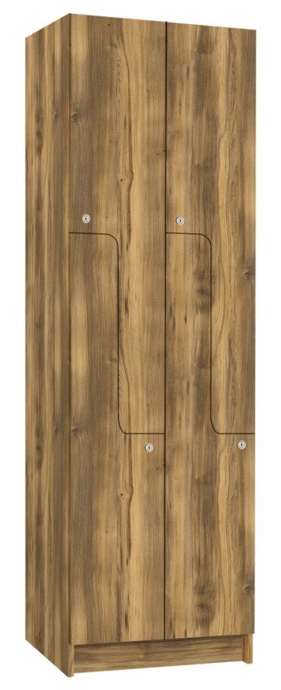 TRITON šatníková skriňa lamino so 4 boxmi a dverami v tvare Z T1970, dekor dub Baroque Amber