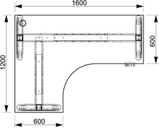 HOBIS trigon elektr.staviteľný stôl pamäť.ovlád. - MST 2M 60 P, šedá - 3