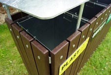 Odpadkový štvor-kôš so strieškou vrátane označenia, vyberateľné vložky - 3