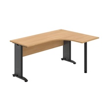 HOBIS kancelársky stôl pracovný tvarový, ergo ľavý - CE 60 L, dub - 1