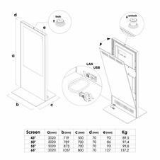 Digitálny tenký totem s monitorom Samsung 65", čierny, dotyková fólia - 6
