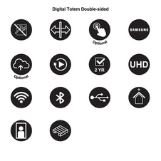 Digitálny obojstranný totem s monitormi Samsung 55", čierny, dotyková fólia - 3