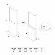 Digitálny totem Smart Line Obojstranný s monitorom Samsung 50", čierna - 9