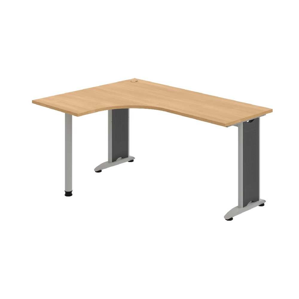 HOBIS kancelársky stôl pracovný tvarový, ergo pravý - FE 60 P, dub
