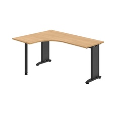 HOBIS kancelársky stôl pracovný tvarový, ergo pravý - FE 60 P, dub - 1