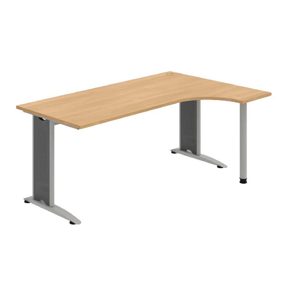 HOBIS kancelársky stôl pracovný tvarový, ergo ľavý - FE 1800 L, dub