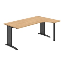 HOBIS kancelársky stôl pracovný tvarový, ergo ľavý - FE 1800 L, dub - 1