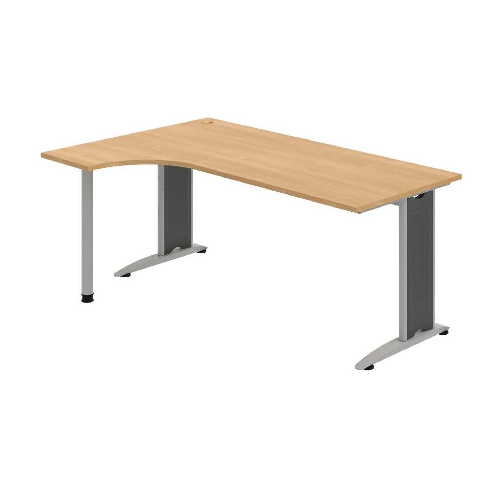 HOBIS kancelársky stôl pracovný tvarový, ergo pravý - FE 1800 P, dub