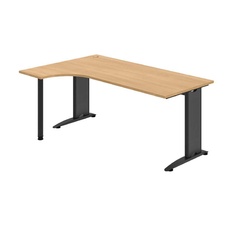 HOBIS kancelársky stôl pracovný tvarový, ergo pravý - FE 1800 P, dub - 1