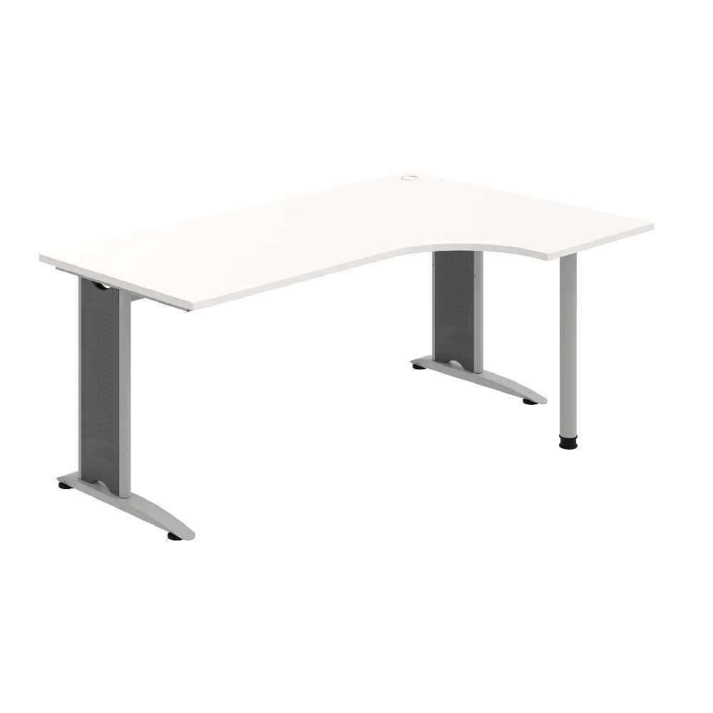 HOBIS kancelársky stôl pracovný tvarový, ergo ľavý - FE 1800 60 L, biela