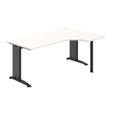 HOBIS kancelársky stôl pracovný tvarový, ergo ľavý - FE 1800 60 L, biela - 1