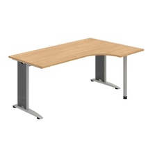 HOBIS kancelársky stôl pracovný tvarový, ergo ľavý - FE 1800 60 L, dub