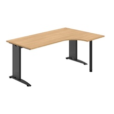 HOBIS kancelársky stôl pracovný tvarový, ergo ľavý - FE 1800 60 L, dub - 1