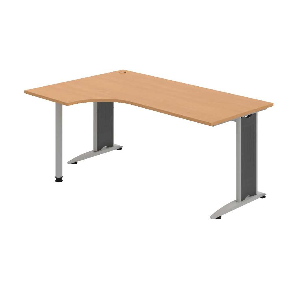 HOBIS kancelársky stôl pracovný tvarový, ergo pravý - FE 1800 60 P, buk