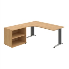 HOBIS kancelársky stôl pracovný tvarový, ergo pravý - FE 1800 60 H P, dub