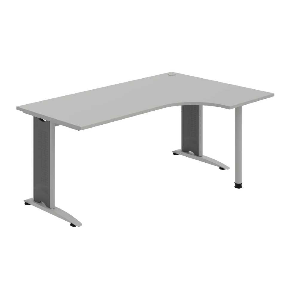 HOBIS kancelársky stôl pracovný tvarový, ergo ľavý - FE 1800 60 L, šedá