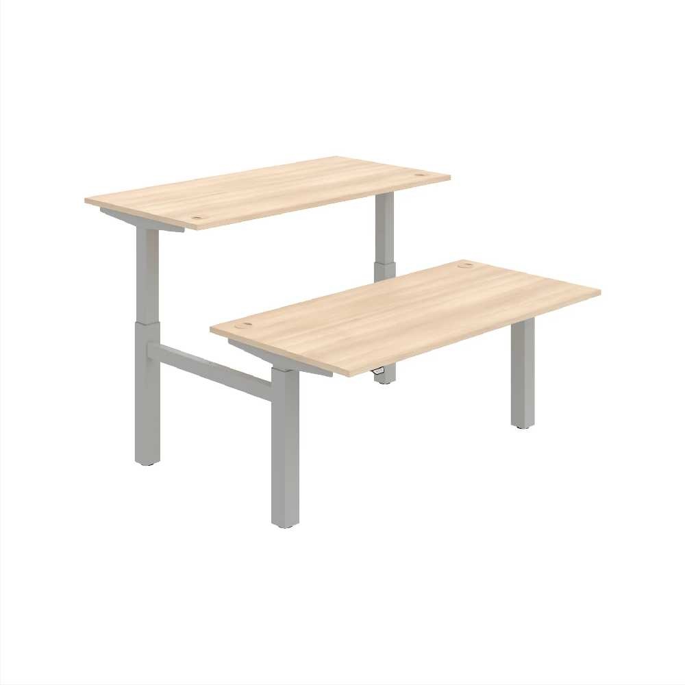 HOBIS párový výškovo nastaviteľný stôl MOTION DUAL MSD 2 1600, stand.ovládanie, agát