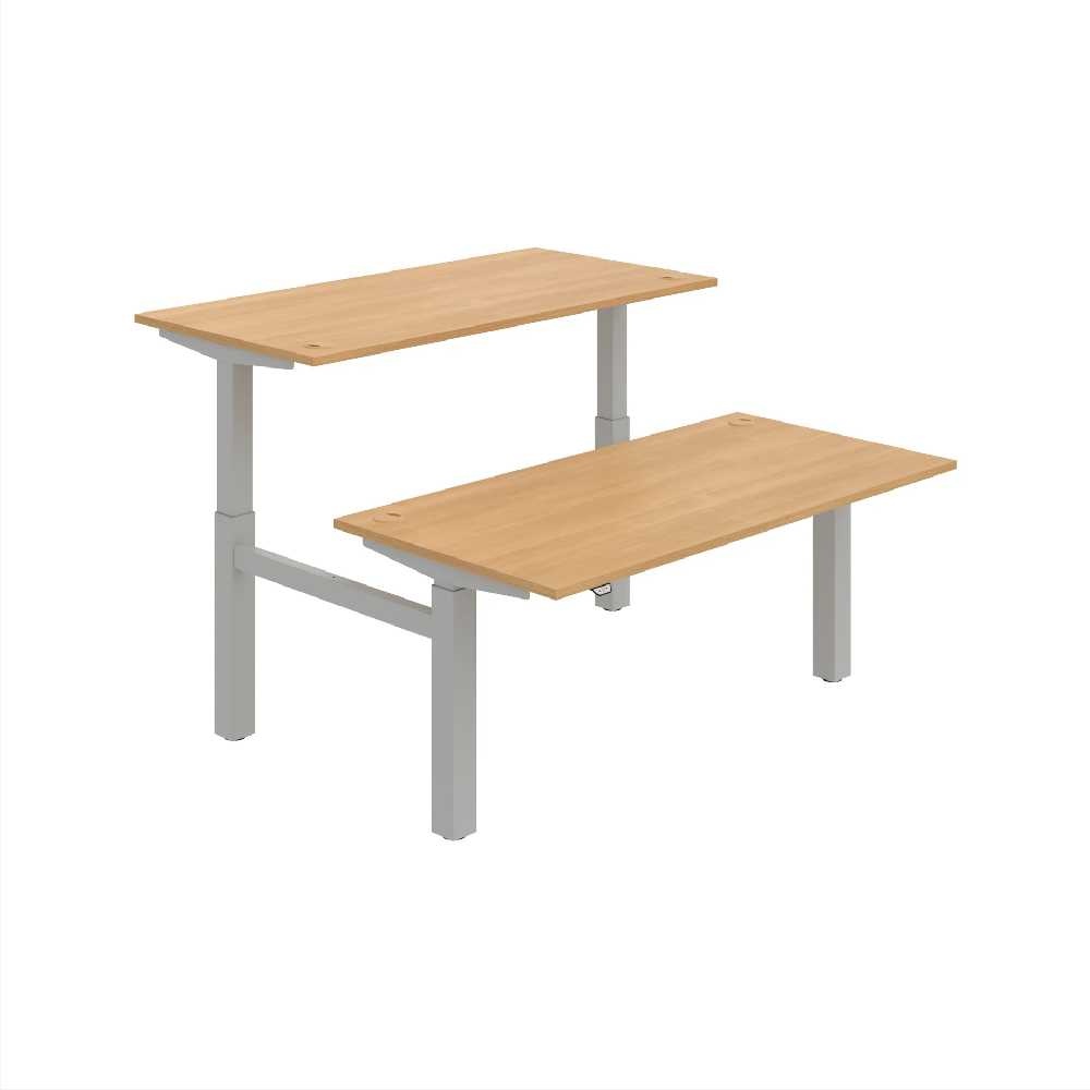 HOBIS párový výškovo nastaviteľný stôl MOTION DUAL MSD 2 1600, stand.ovládanie, dub