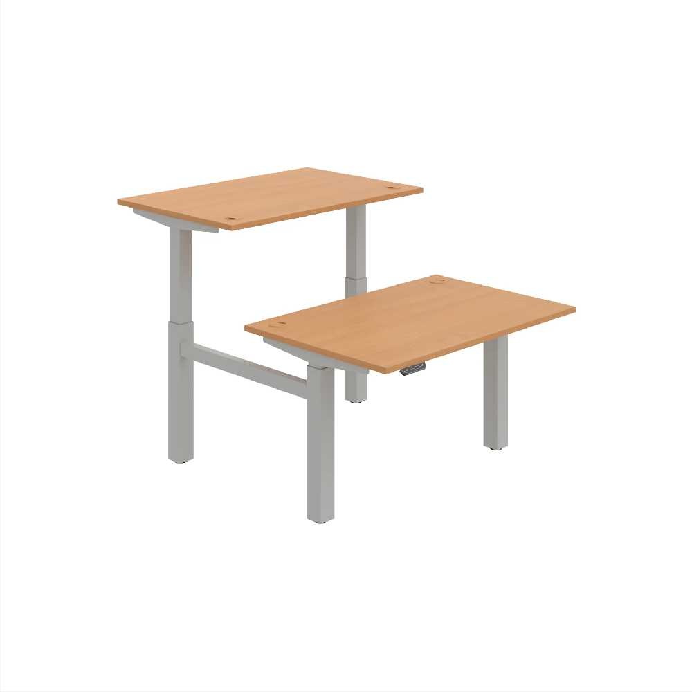 HOBIS párový výškovo nastaviteľný stôl 120 cm, pamäť.ovlad. - MOTION DUAL MSD 2M 1200, buk
