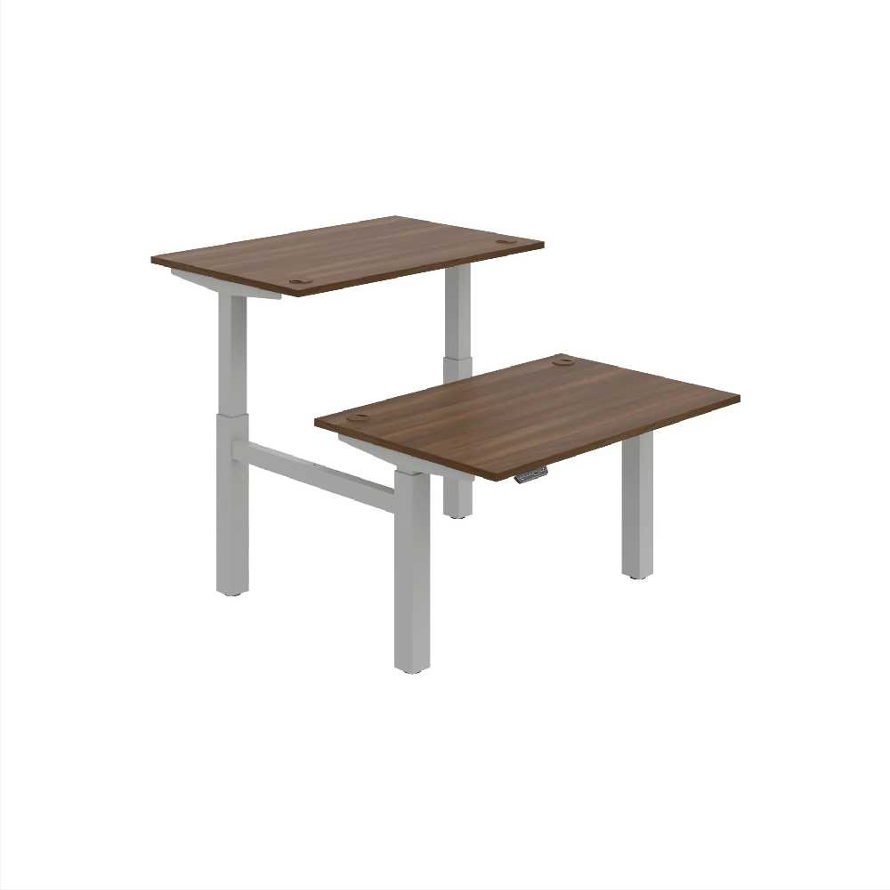 HOBIS párový výškovo nastaviteľný stôl 120 cm, pamäť.ovlad. - MOTION DUAL MSD 2M 1200, orech