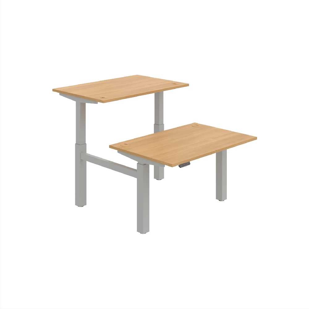HOBIS párový výškovo nastaviteľný stôl 120 cm, pamäť.ovlad. - MOTION DUAL MSD 2M 1200, dub