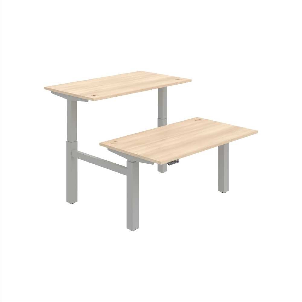 HOBIS párový výškovo nastaviteľný stôl 140 cm, pamäť.ovlad. - MOTION DUAL MSD 2M 1400, agát