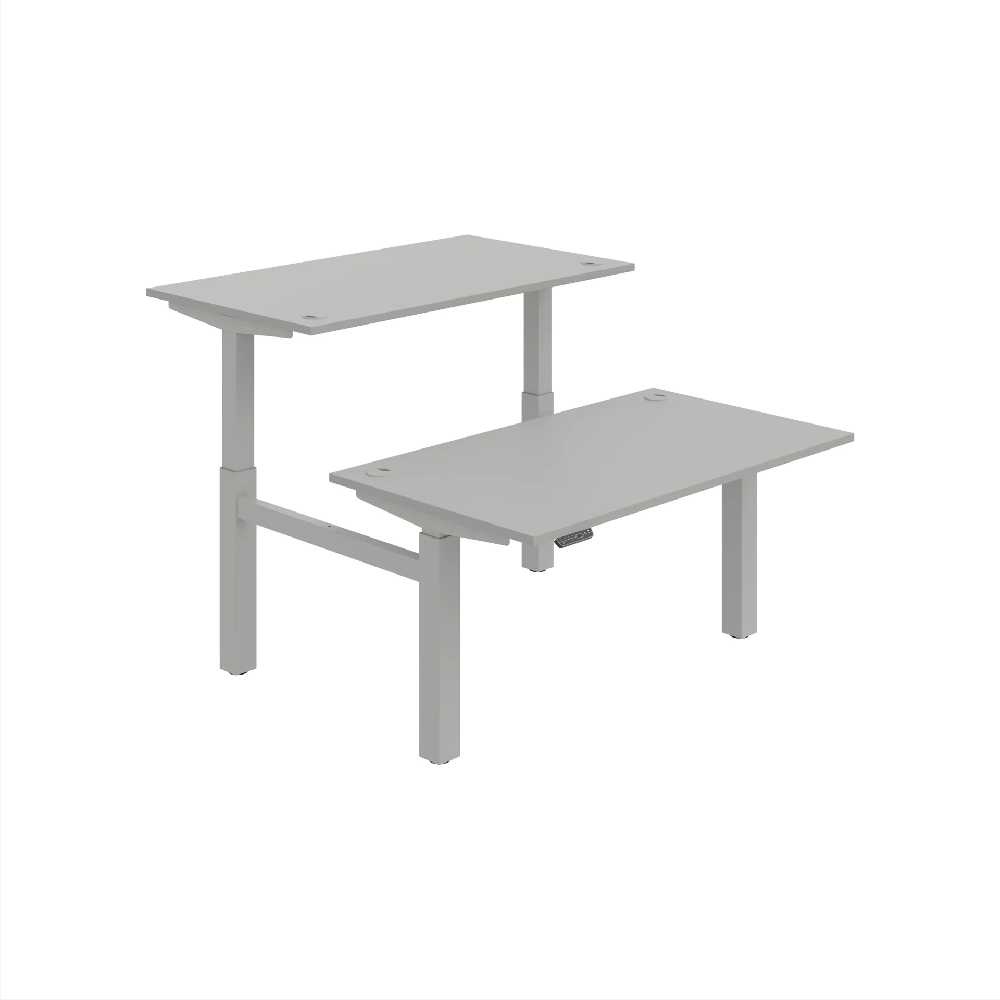 HOBIS párový výškovo nastaviteľný stôl 140 cm, pamäť.ovlad. - MOTION DUAL MSD 2M 1400, šedá