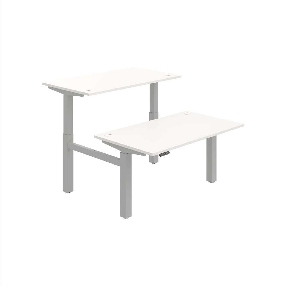 HOBIS párový výškovo nastaviteľný stôl 140 cm, pamäť.ovlad. - MOTION DUAL MSD 2M 1400, biela