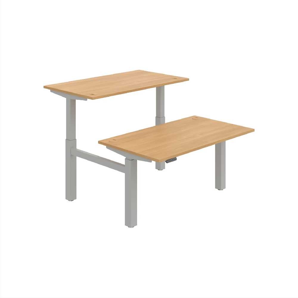 HOBIS párový výškovo nastaviteľný stôl 140 cm, pamäť.ovlad. - MOTION DUAL MSD 2M 1400, dub