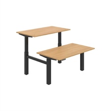 HOBIS párový výškovo nastaviteľný stôl 140 cm, pamäť.ovlad. - MOTION DUAL MSD 2M 1400, dub - 1
