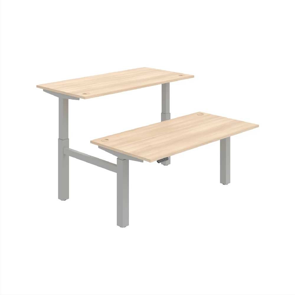HOBIS párový výškovo nastaviteľný stôl 160 cm, pamäť.ovlad. - MOTION DUAL MSD 2M 1600, buk