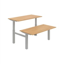 HOBIS párový výškovo nastaviteľný stôl 160 cm, pamäť.ovlad. - MOTION DUAL MSD 2M 1600, dub