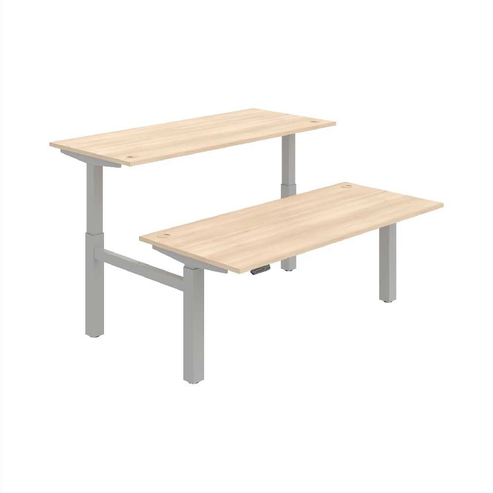 HOBIS párový výškovo nastaviteľný stôl 180 cm, pamäť.ovlad. - MOTION DUAL MSD 2M 1800, agát