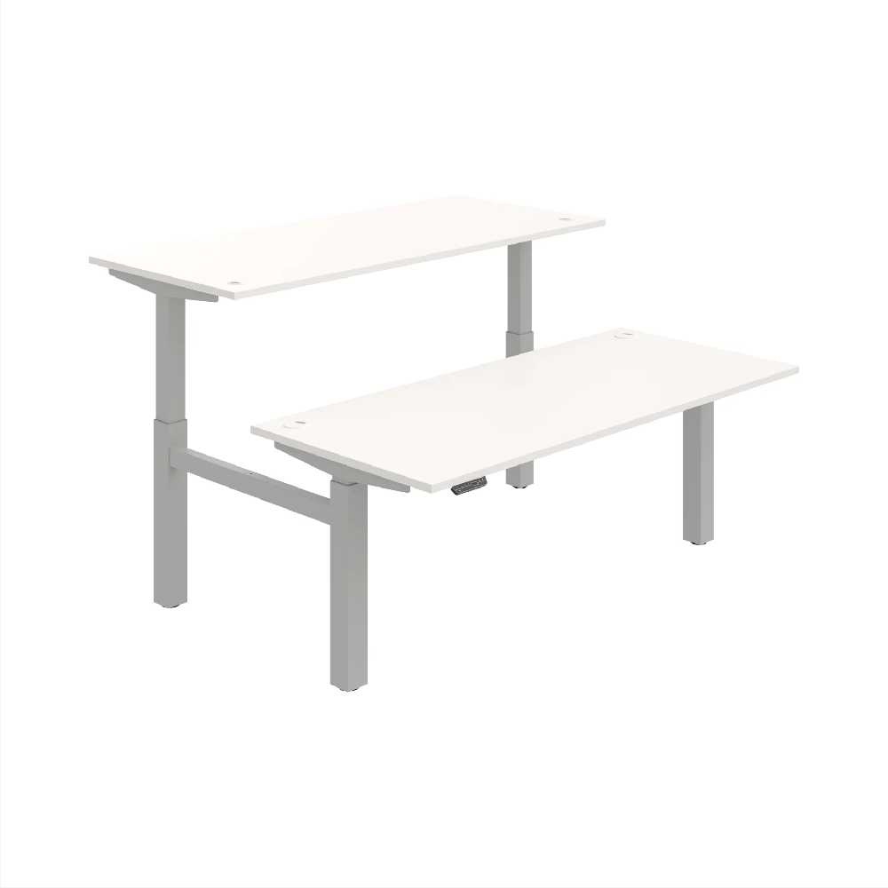 HOBIS párový výškovo nastaviteľný stôl 180 cm, pamäť.ovlad. - MOTION DUAL MSD 2M 1800, biela