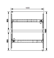 HOBIS párový výškovo nastaviteľný stôl MOTION DUAL MSD 3 1400, stand.ovládanie, jelša - 3