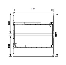 HOBIS párový výškovo nastaviteľný stôl MOTION DUAL MSD 3 1600, stand.ovládanie, orech - 3
